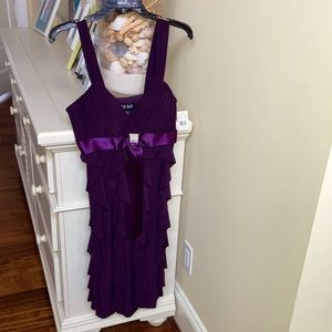 Plum Fitted Ruffle Dress | Homecoming Dress | Cocktail dress